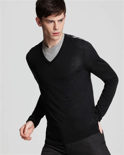 burberry men's v neck|Men’s Luxury Knitwear .